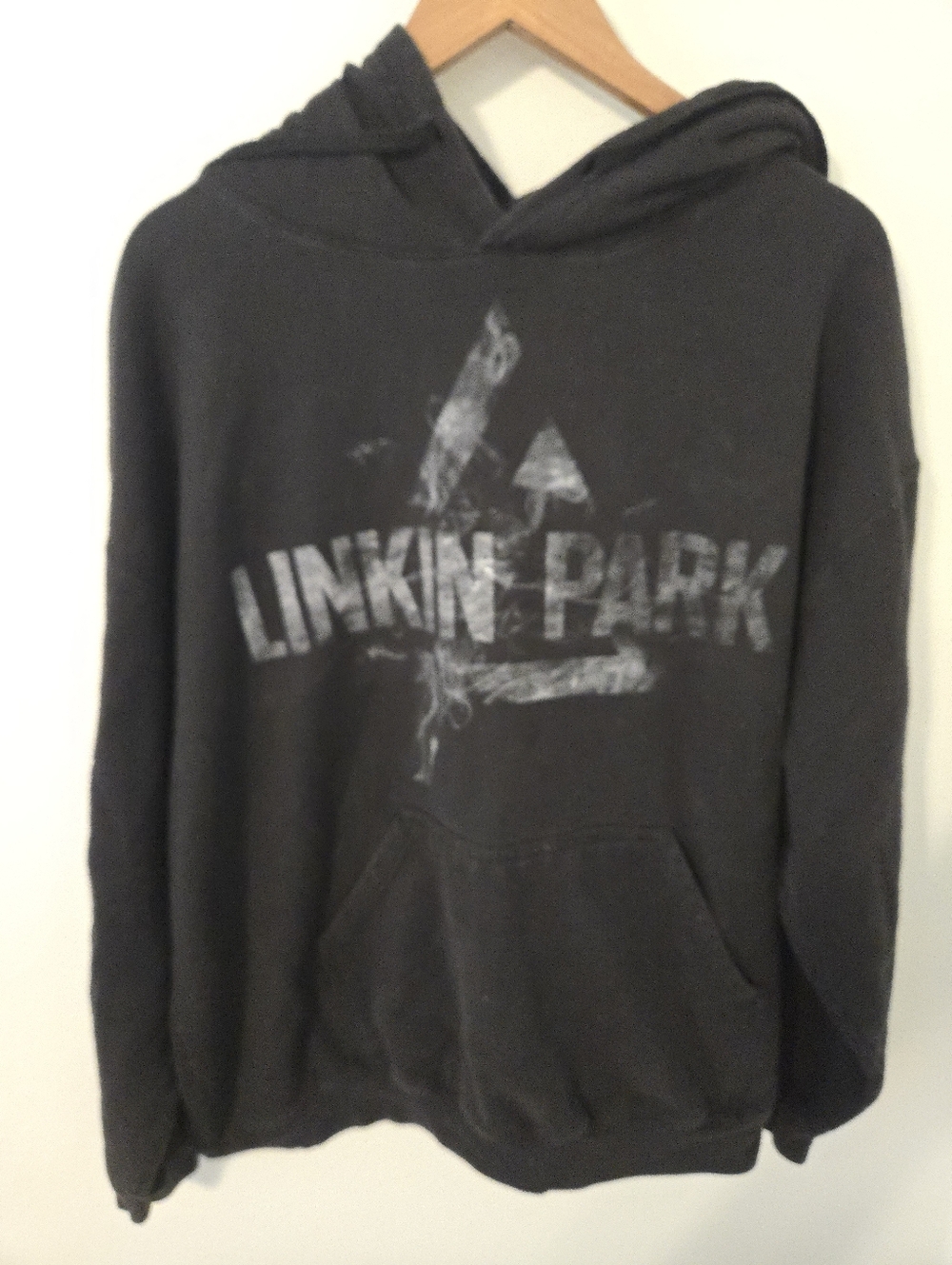 Linkin Park Smoke Logo Hoodie Mens XXL Black Merch Punk Band